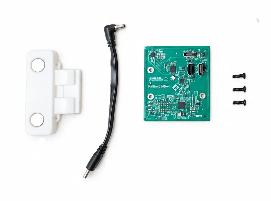 The NFC module: a 3D-printed mount, a cable and the electronic board