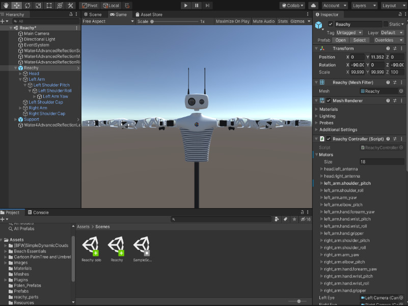 Reachy robot in Unity